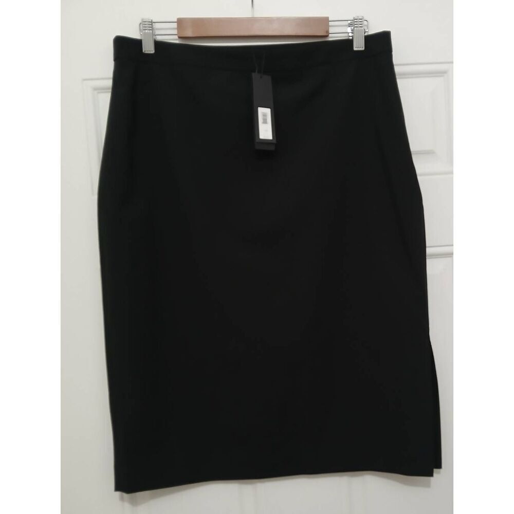 Banana republic womens size 14 fine wool stretch pencil skirt black $98